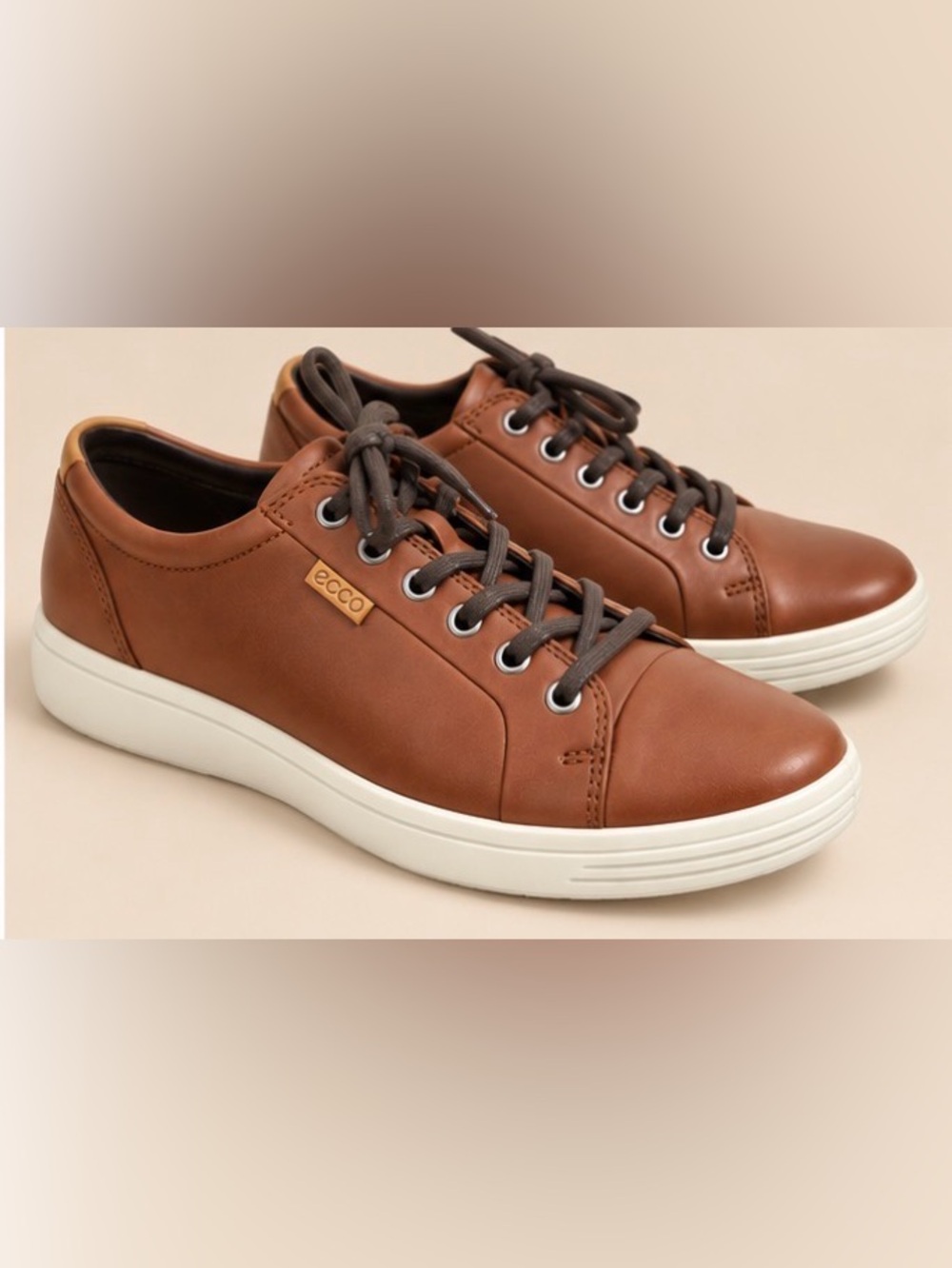 ECCO Men’s Brown Leather Sneakers Size EU 45 US 11 Like New